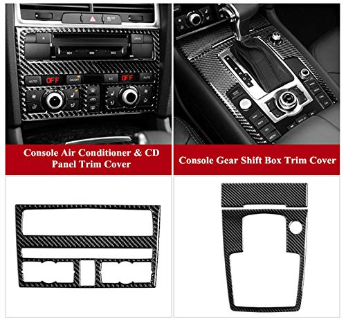 Premium 12-Piece Carbon Fiber Interior Trim Kit for Audi Q7 (2008-2015) - Dashboard, Door & Console Covers - Luxury Car Accessories for Enhanced Style & Protection