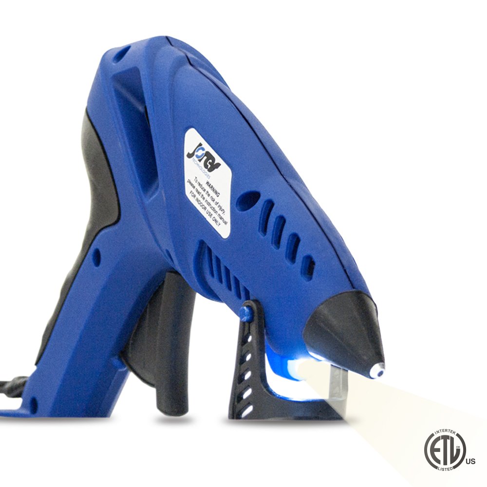 JORESTECH 16W 8-Inch Hot Glue Gun with LED Work Light - ETL Certified (Includes 6 Free Glue Sticks) - Perfect for DIY Crafts, Home Repairs & School Projects