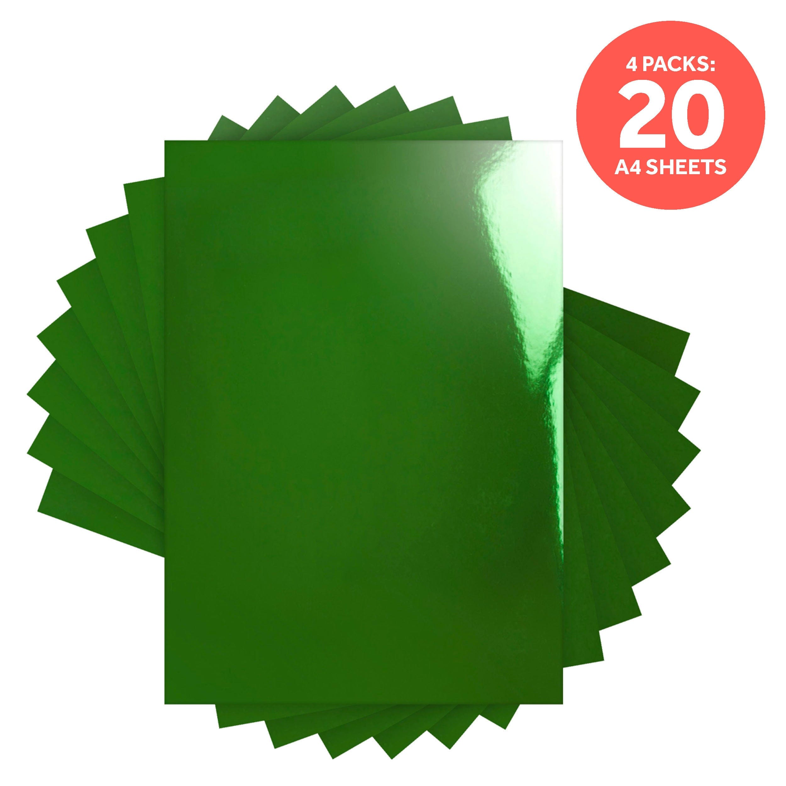 4-Pack Emerald Green Mirror Card A4 Size (9439E4) - Perfect for Scrapbooking, DIY Crafts, and Home Decor Projects