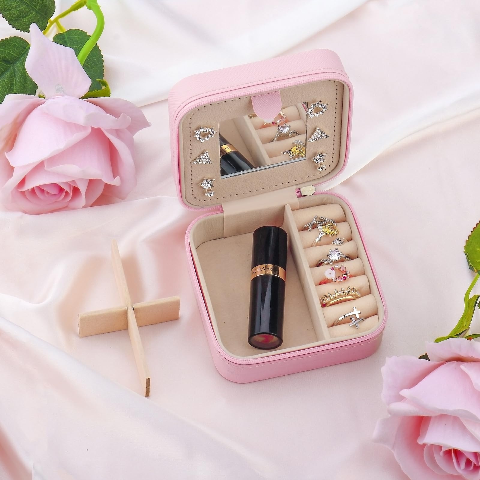 Elegant Travel Jewelry Box Organizer - Perfect Birthday Gift for Daughter, Girls & Women - Compact Jewelry Holder for Necklaces, Rings & Earrings - Ideal for Travel, Home Storage & Special Occasions
