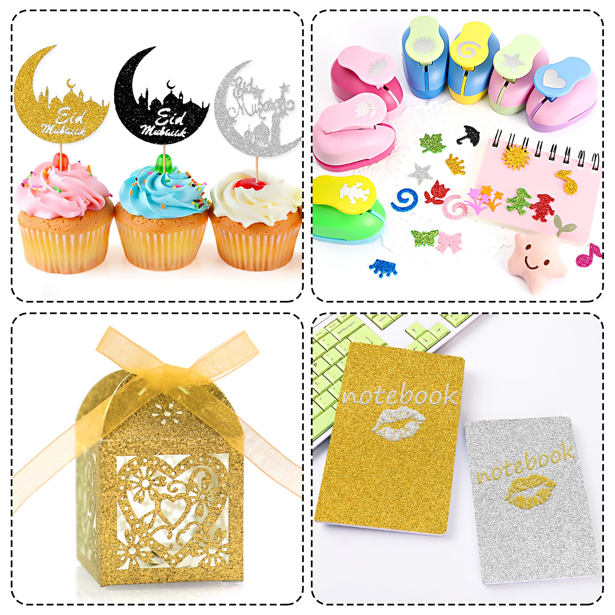 15 Sheets Silver Glitter Cardstock Paper 12