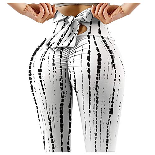 Best TikTok Famous High Waist Tummy Control Yoga Pants for Women - Butt Lifting Workout Leggings with Back Tie Bow for Running, Fitness & Gym - Perfect for Yoga, Pilates & Lounge Wear