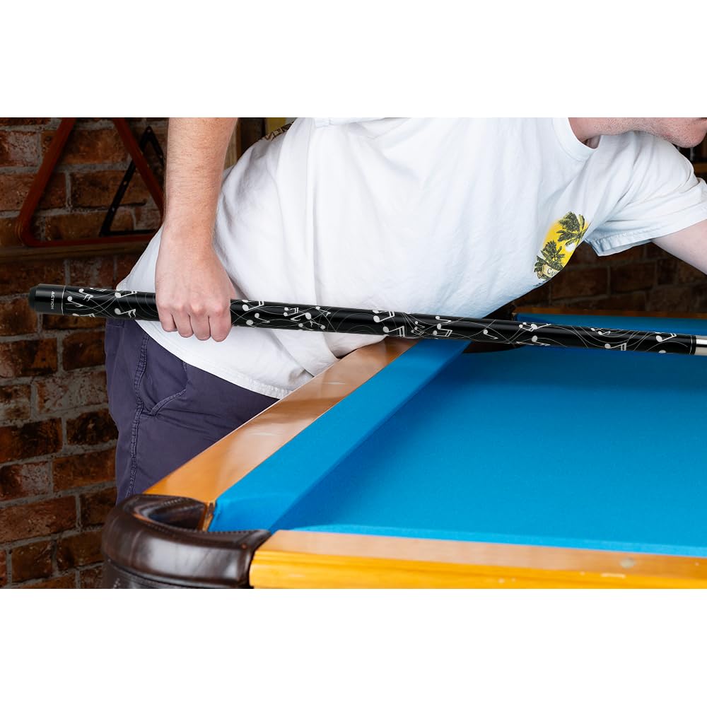 Premium Billiards Pool Cue Stick with Music Notes Design - Professional Tournament & Home Game Accessory - Perfect for Bars, Game Rooms & Pool Halls