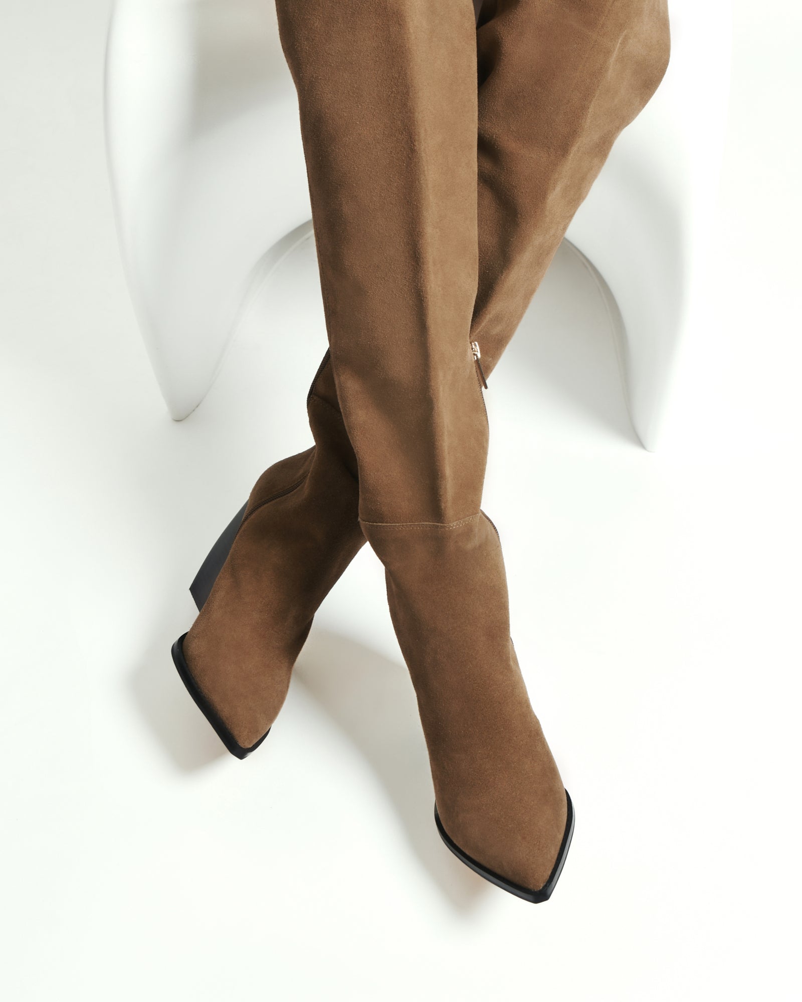UMA Over The Knee Boots for Women - Genuine Bark Suede Leather - Stylish & Comfortable Knee High Boots for Fall, Winter & Party Wear