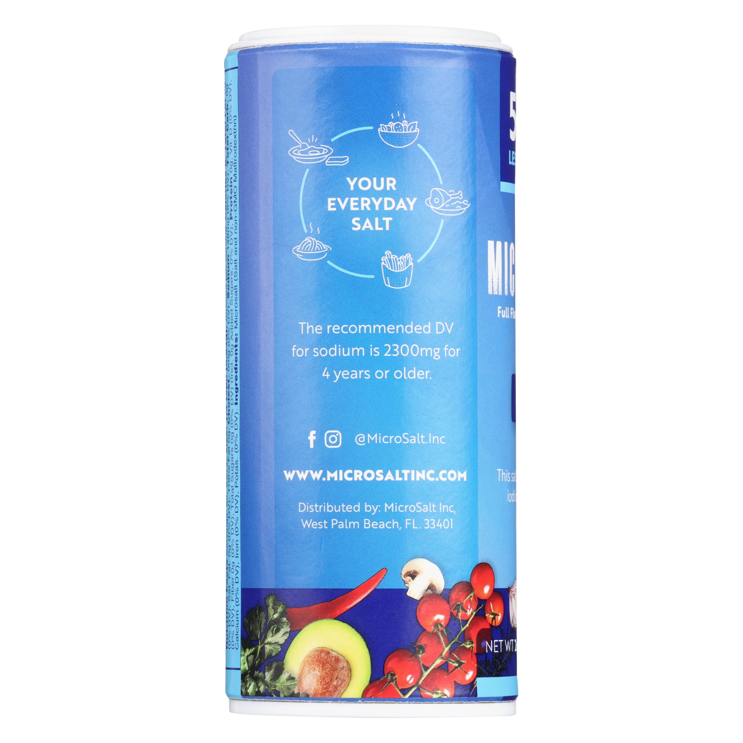 Microsalt 50% Less Sodium Salt - Healthy Salt Substitute for Cooking & Snacks | Full Flavor with Reduced Sodium | 2 oz (Pack of 2) | Perfect for Low-Sodium Diets, Heart Health & Flavorful Meals