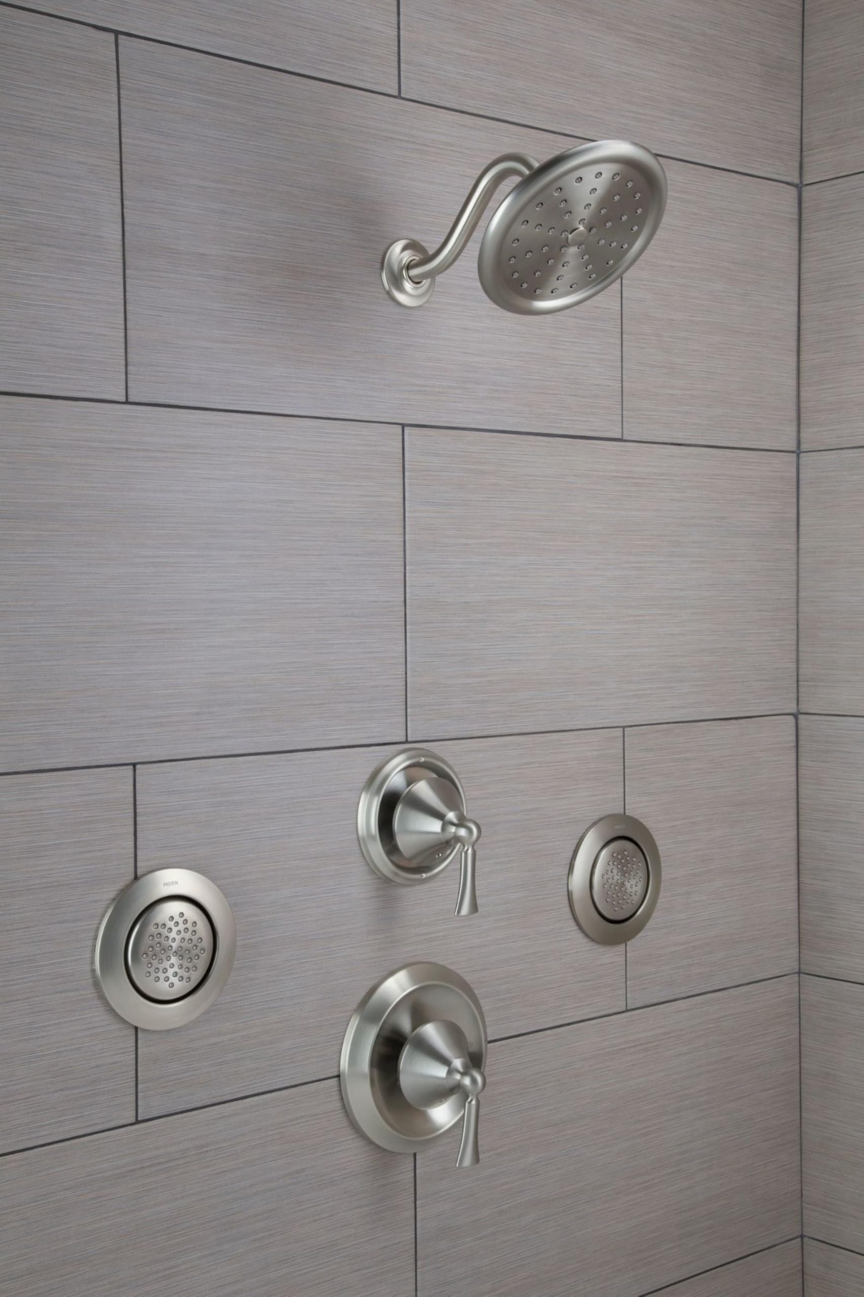 Moen TS1322 Mosaic Round Single-Function Wall Mounted Shower Body Spray with Hydro Jet - Chrome Finish | Shower Massage & Spa Experience | Perfect for Bathroom Renovation & Luxury Home Spa Setup