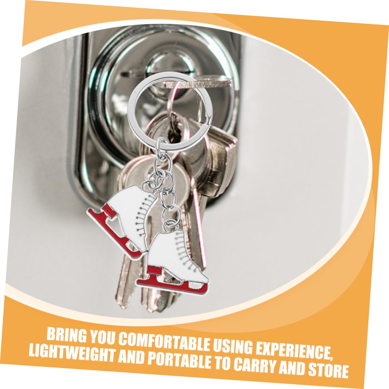 MILISTEN 3-Piece Skate Keychain Set - Mini Ice Skate Keychains, Novelty Metal Key Holders with Boot Keychain - Perfect for Skaters, Winter Sports Enthusiasts & Gift Giving