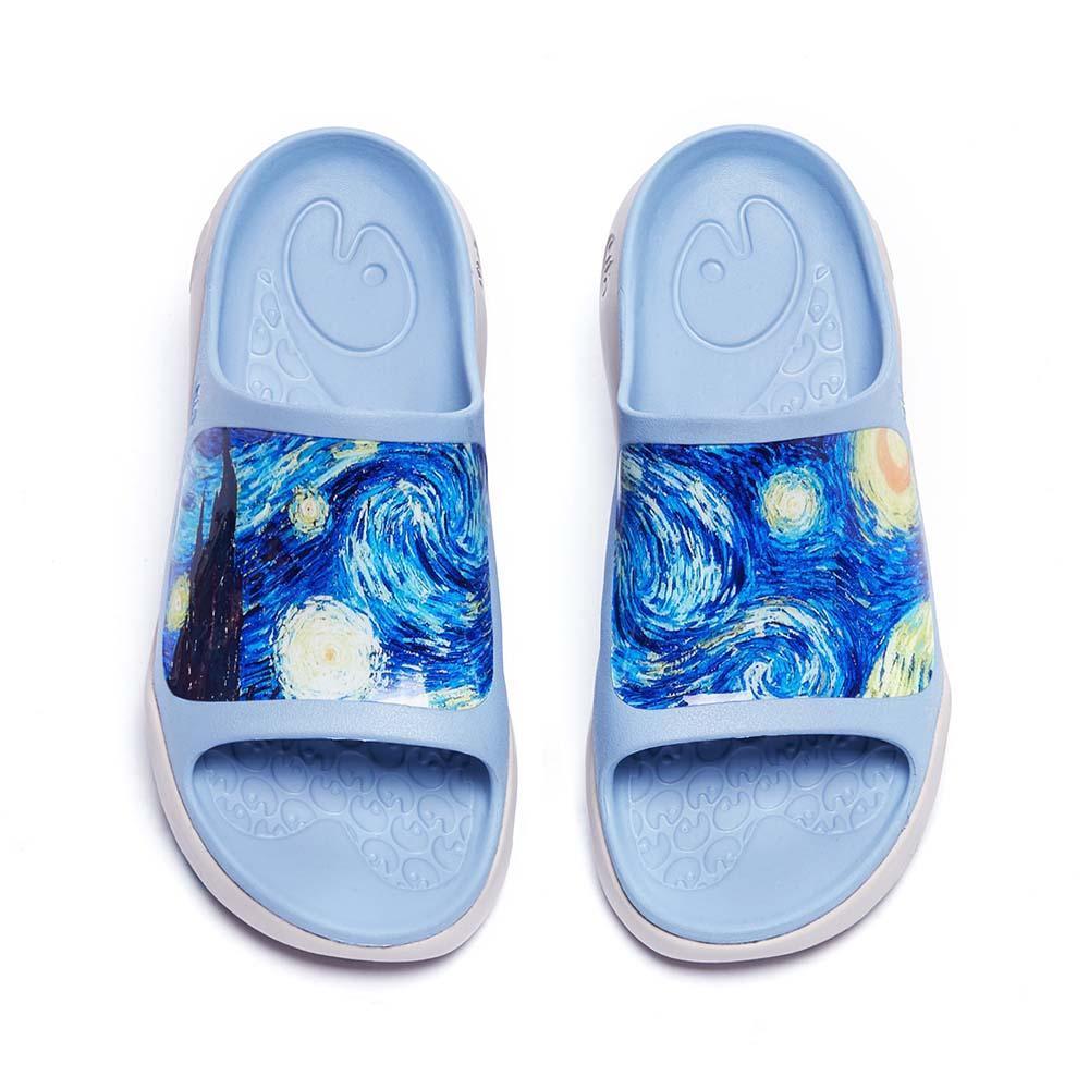 Starry Night Ibiza Slides for Women - Comfortable Summer Sandals with Glitter Design - Perfect for Beach, Pool, and Casual Outings