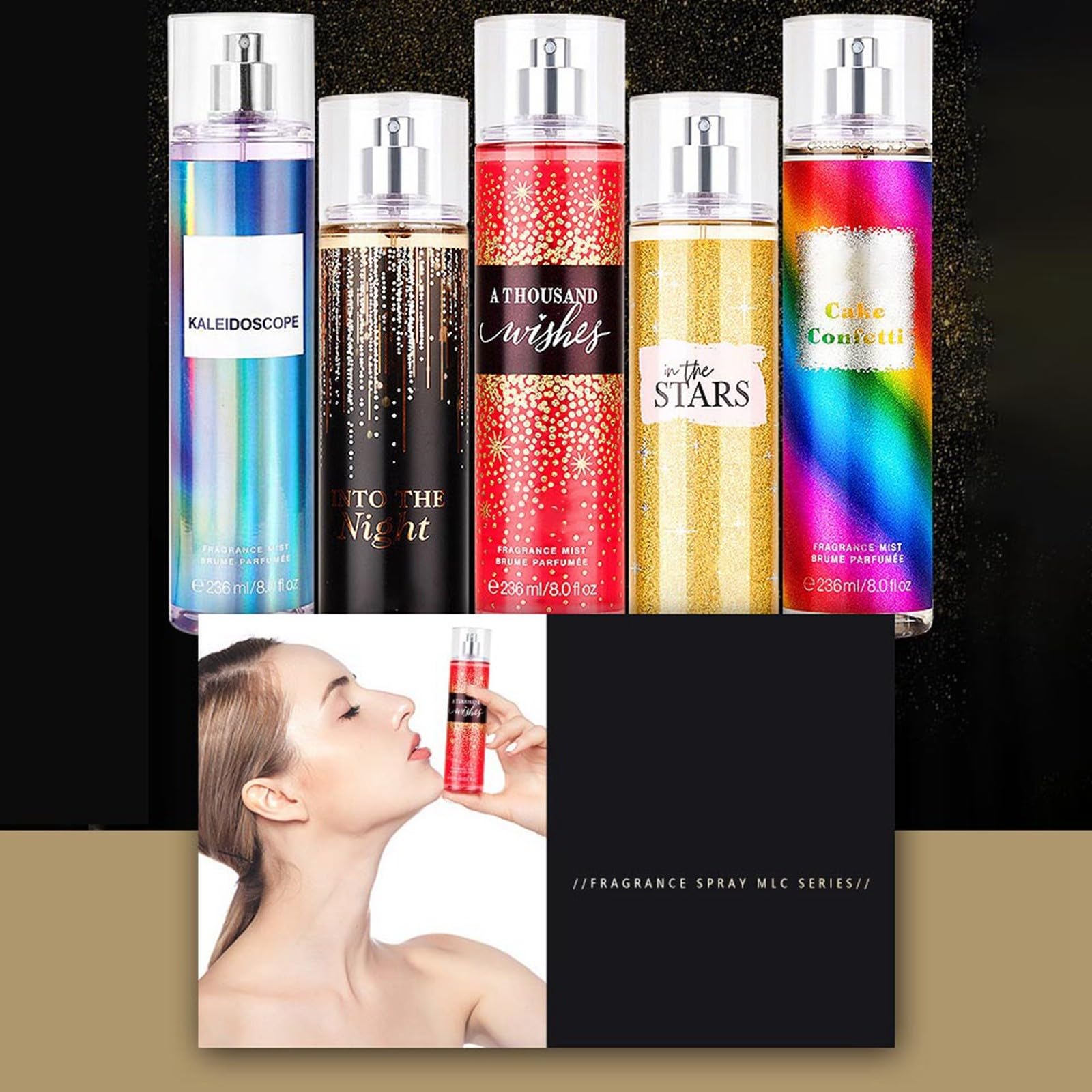 Organic Fruity Body & Hair Fragrance Spray for Women - Long Lasting Perfume, 236ml, Face Gel Included - Perfect for Daily Use, Work, and Special Occasions