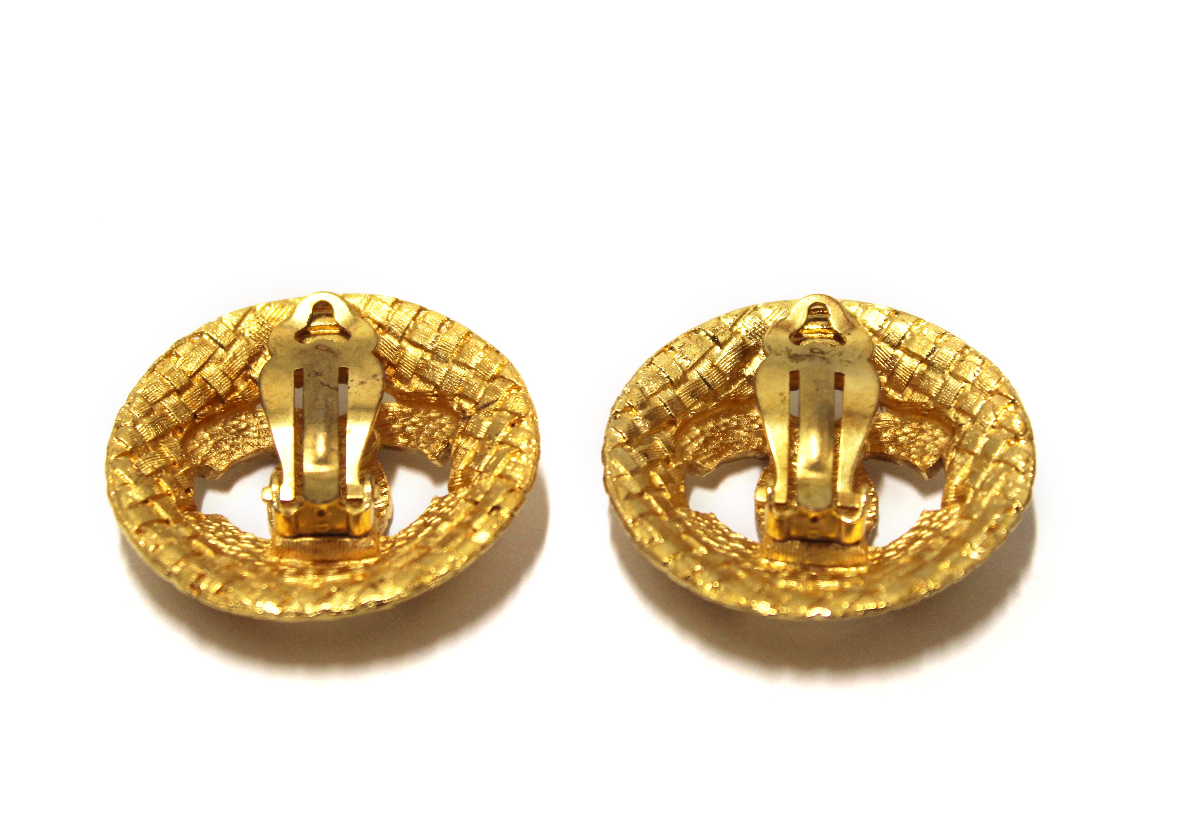 Vintage Chanel Gold Plated Clip-On Earrings - Classic Matte Finish for Women | Perfect for Parties, Weddings & Special Occasions