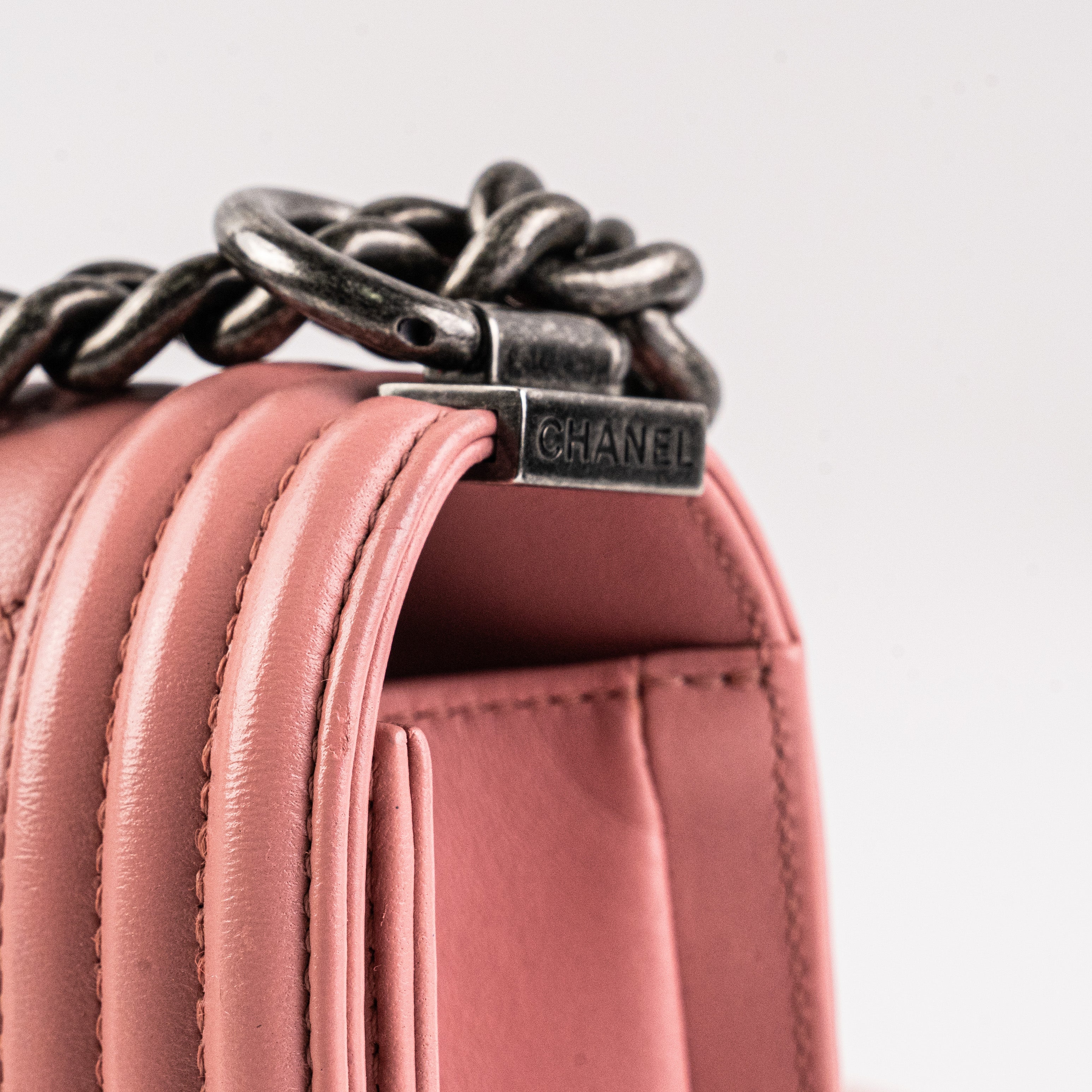 Chanel Small Lambskin Boy Bag in Pink - Luxury Crossbody Handbag for Women | Perfect for Date Night, Parties & Everyday Elegance