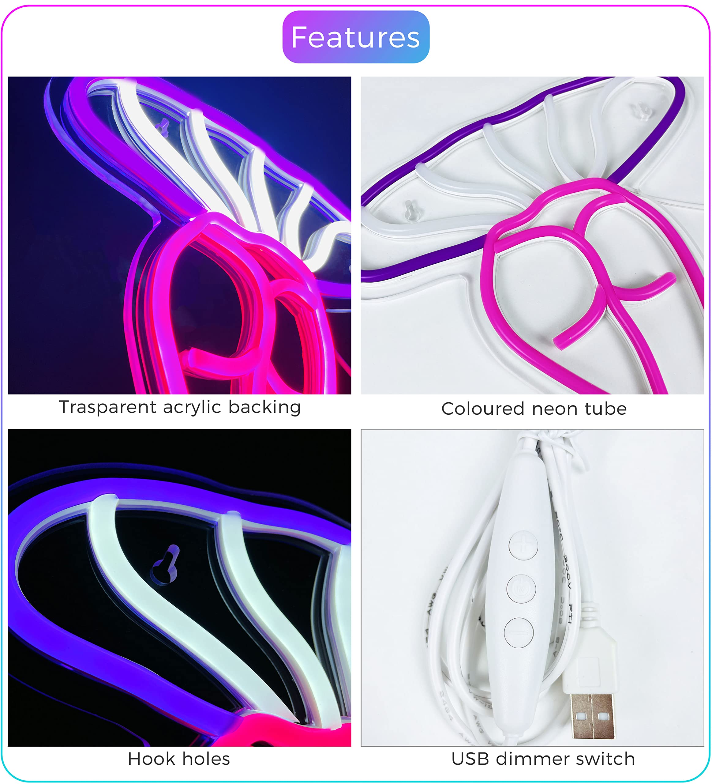 LED Mushroom Neon Light Sign - USB Powered Purple Night Light for Home, Bar, Bedroom Wall Decor - Perfect for Man Cave, Parties & Unique Gift Ideas