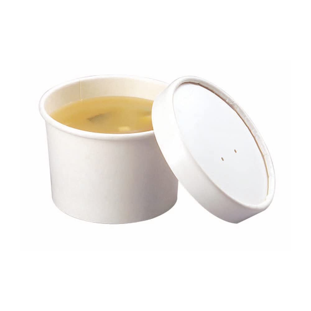 Eco-Friendly 8 oz Compostable Paper Soup Cups - Bulk Round Cardboard Soup Containers (500 Count) - Perfect for Restaurants, Catering & Takeout Meals
