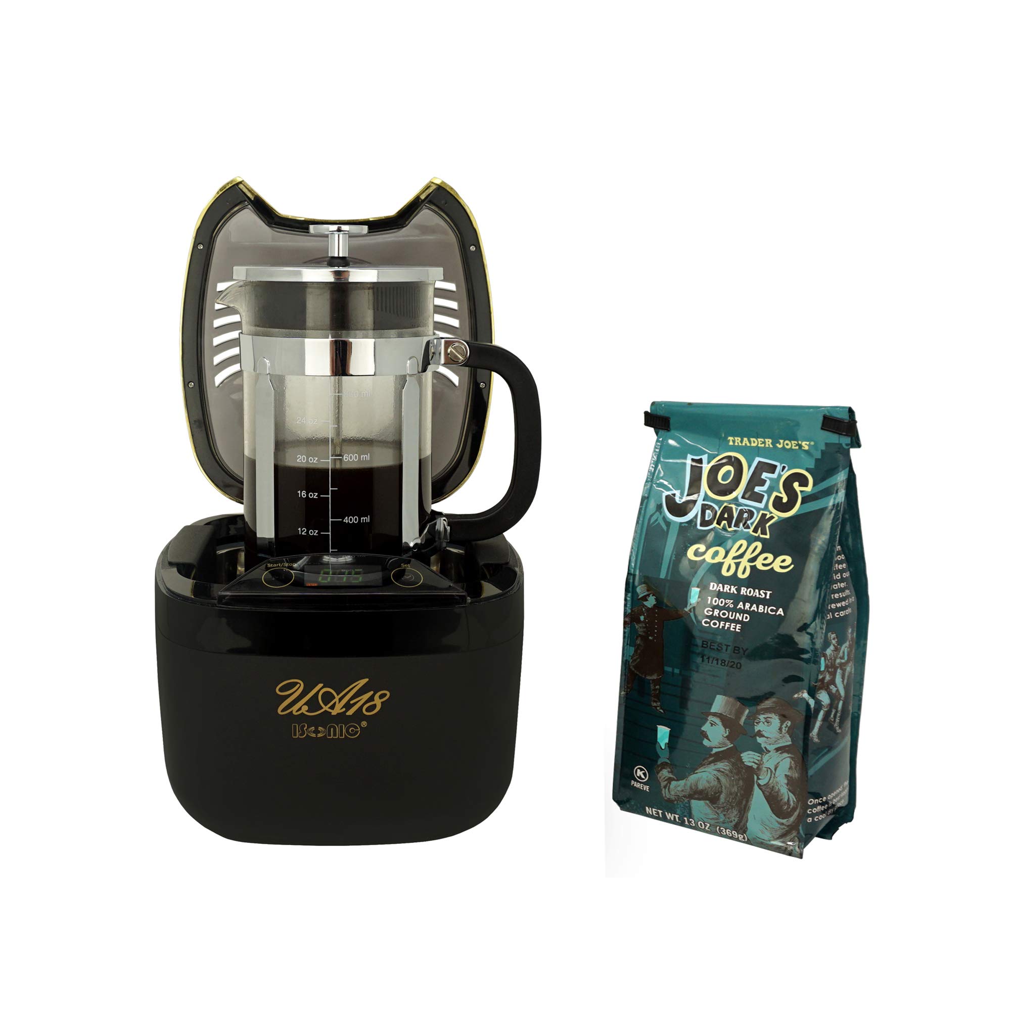 iSonic UA18A Ultrasonic Accelerator - Compact Cold Brew Maker, Wine Aerator, Whiskey & Spirit Aging Tool for Infusion & Liposomal Vitamin C - Perfect for Home Bar, Kitchen & DIY Beverage Enthusiasts