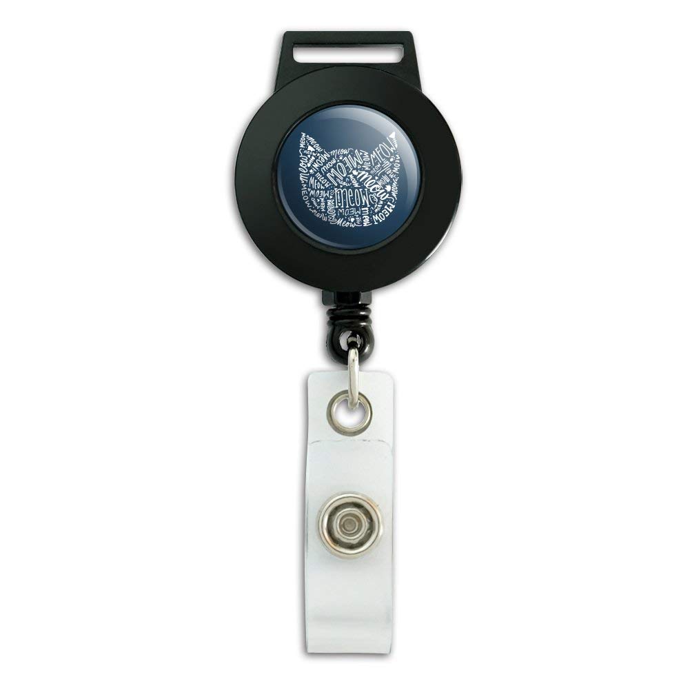 Retractable Cat Silhouette Lanyard with ID Badge Holder - Perfect for Office, School, Conventions & Pet Lovers Accessories