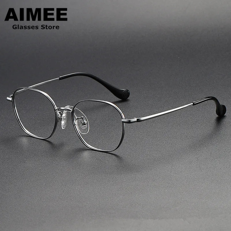 Unisex Youth's Full Rim Square Titanium Eyeglasses 80945 - Lightweight Durable Glasses for Kids & Teens - Perfect for School, Reading & Daily Wear