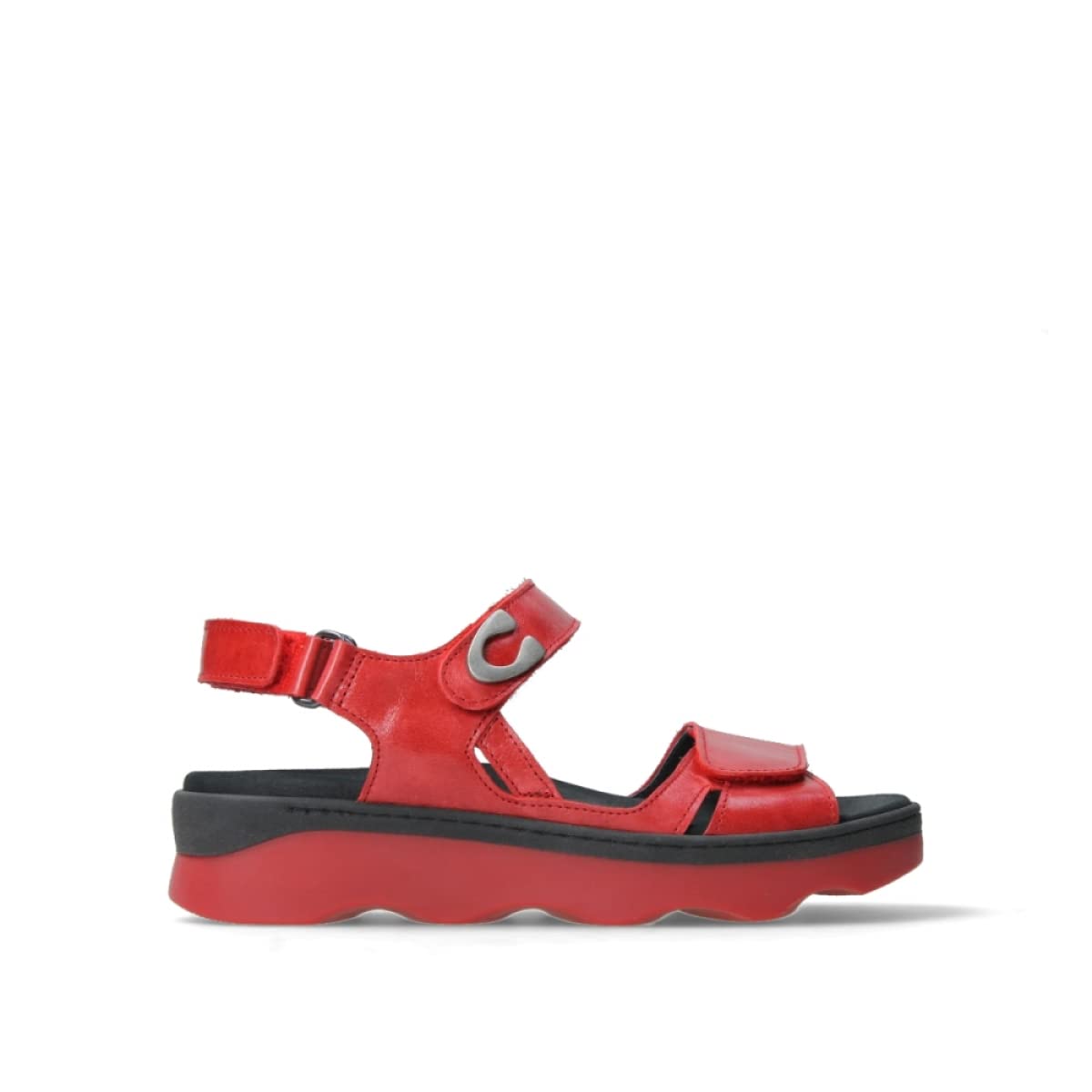 Wolky Women's Comfortable Flat Sandals - Red Reflex Leather Size 9.5-10 | Breathable Summer Shoes for Walking, Travel & Casual Outfits