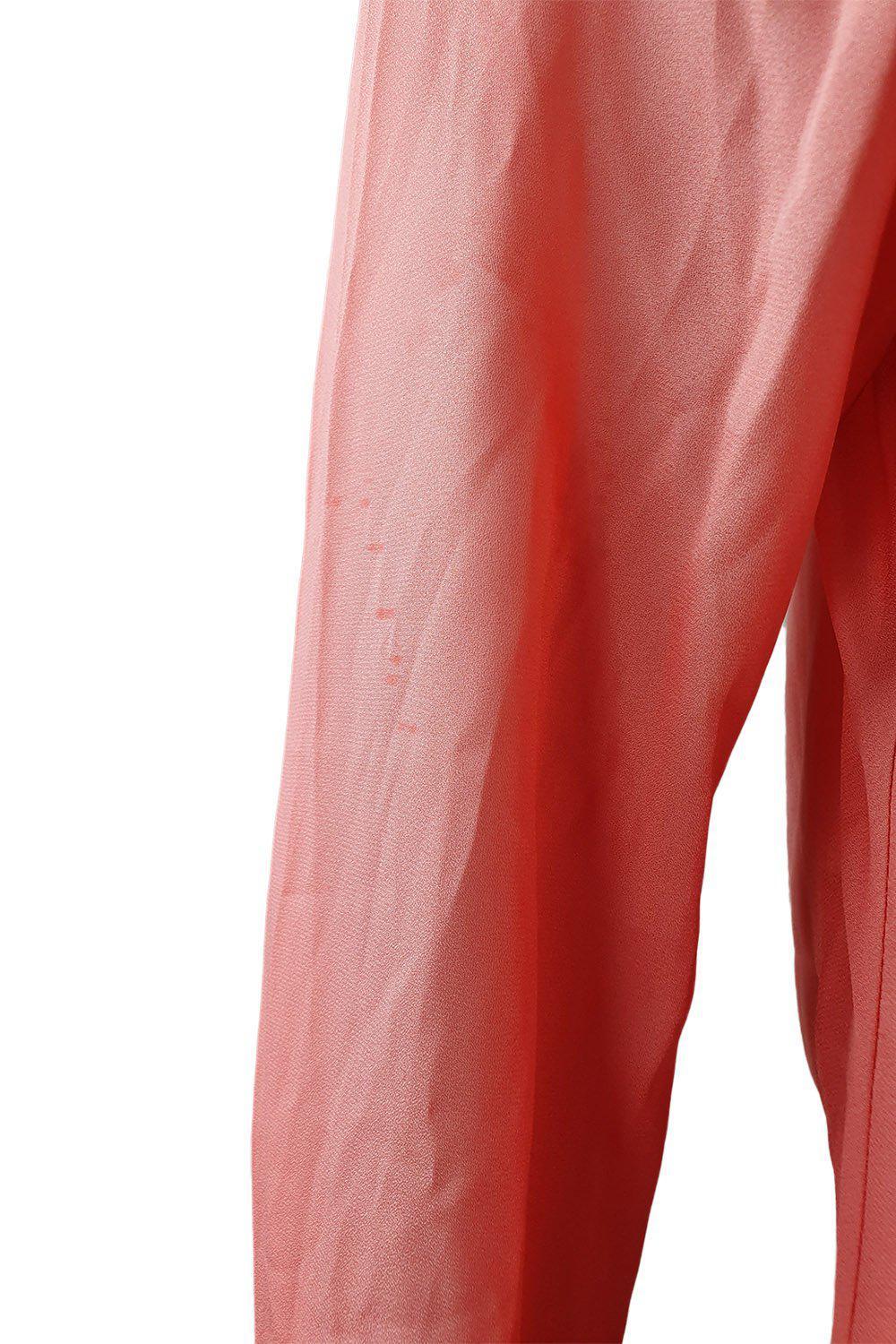 ACNE Pink Adelle Tape Open Back Long Sleeve Chiffon Dress Women's Size 36 - Elegant Evening Party & Wedding Guest Outfit