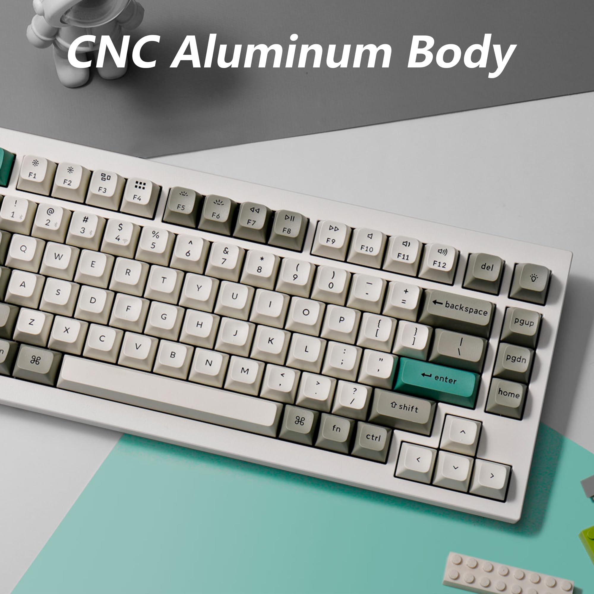 Keychron Q12 Max Wireless Custom Southpaw Mechanical Keyboard - QMK/VIA Programmable, Full Metal 96% Layout, Bluetooth/Wired/2.4GHz, RGB Backlit, Hot-Swappable Jupiter Red Switch - Compatible with Mac, Windows, Linux - Perfect for Gaming, Coding & Office Work