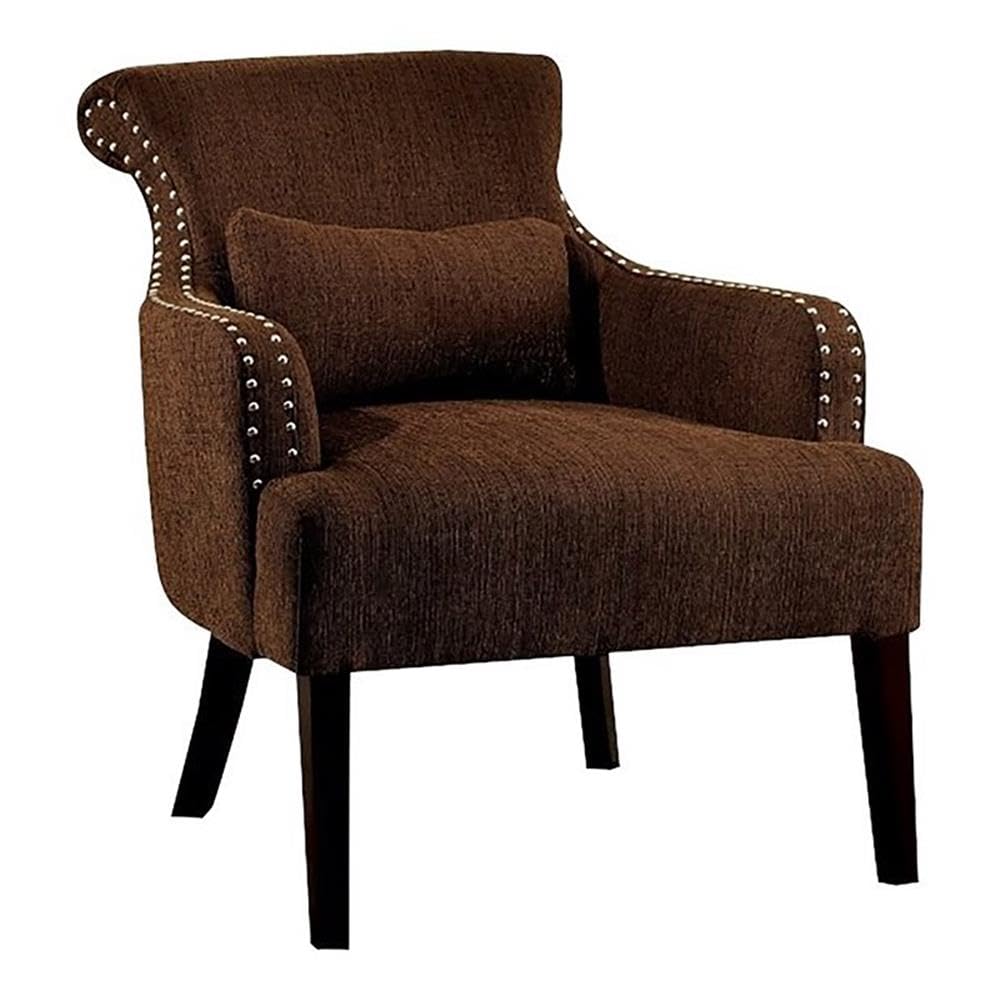 Furniture of America Venize Modern Accent Chair in Brown - Contemporary Living Room Seating for Home & Office Decor