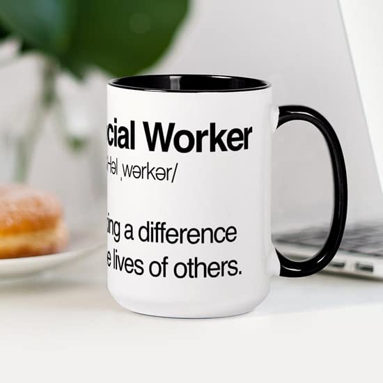 Social Worker Definition 15 oz (444 ml) Ceramic Coffee Mug - Perfect Gift for Social Workers, Office Use & Home Coffee Breaks