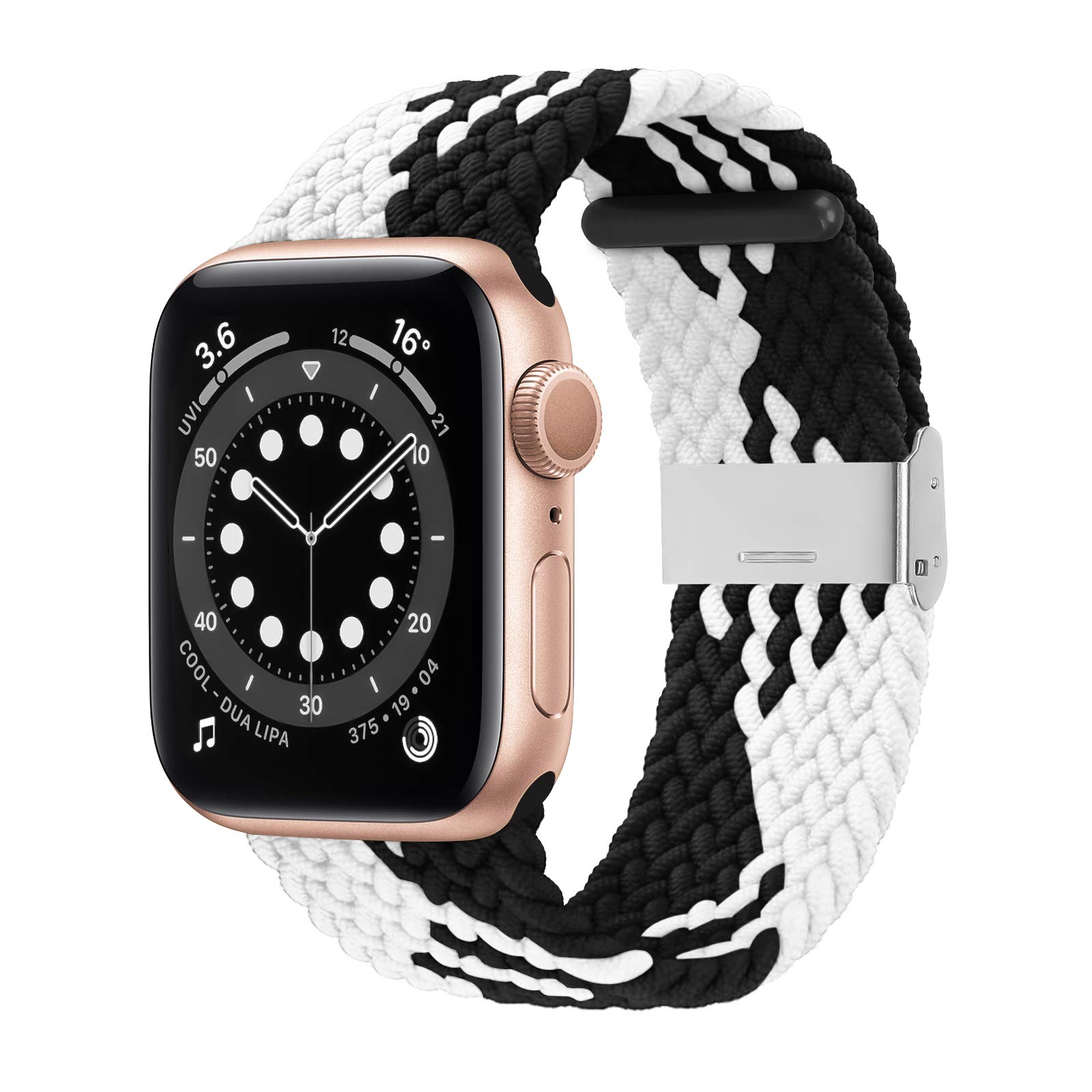 Stretchy Braided Solo Loop Compatible with Apple Watch Bands 38mm-49mm - Adjustable Nylon Elastic Sport Strap for iWatch Series 10/9/8/7/6/SE/5/4/3/2/1/Ultra - Comfortable & Breathable for Men & Women - Perfect for Workouts, Running & Everyday Wear