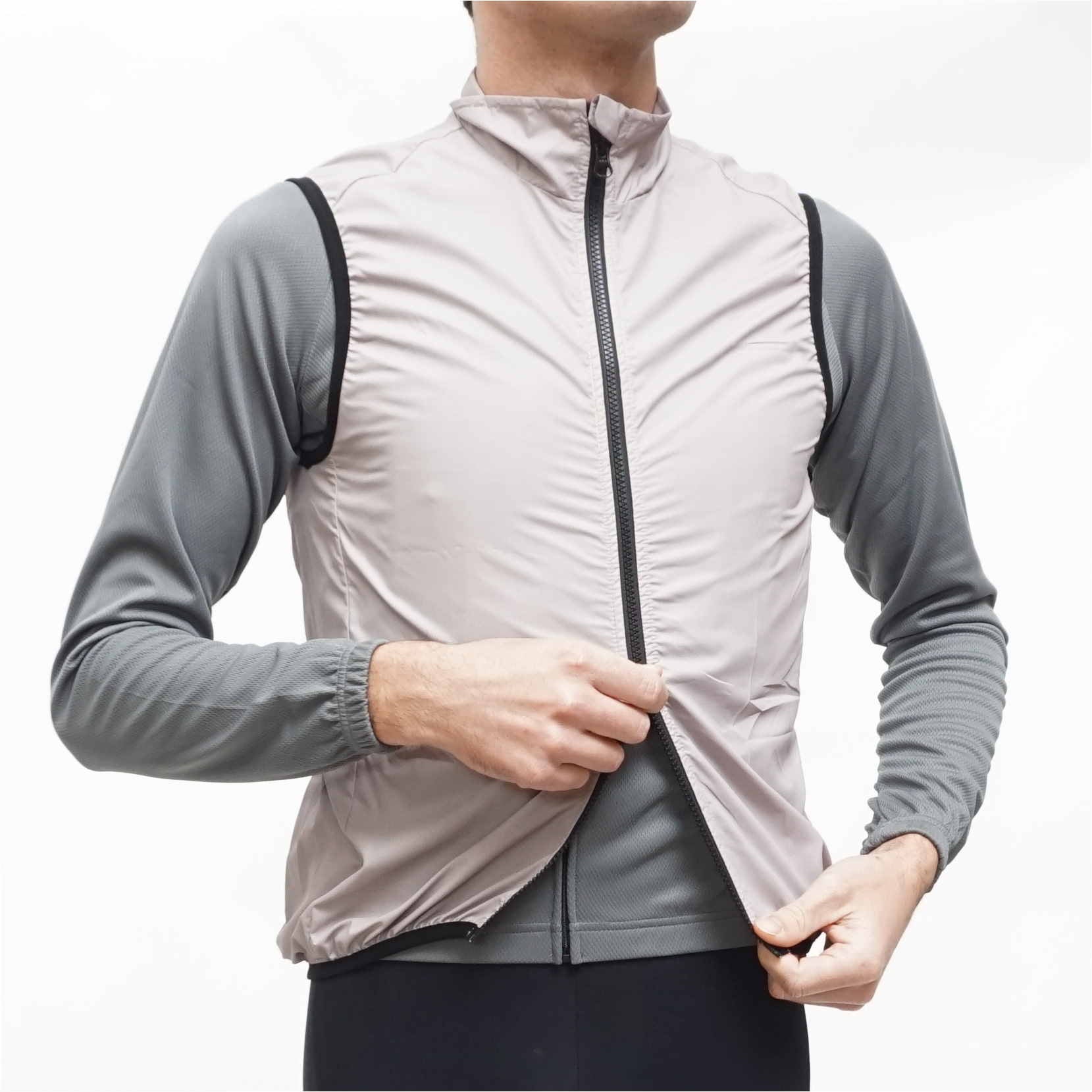 Windproof Lightweight Vest for Men & Women - Outdoor Running Hiking Cycling Activewear - Stone Color