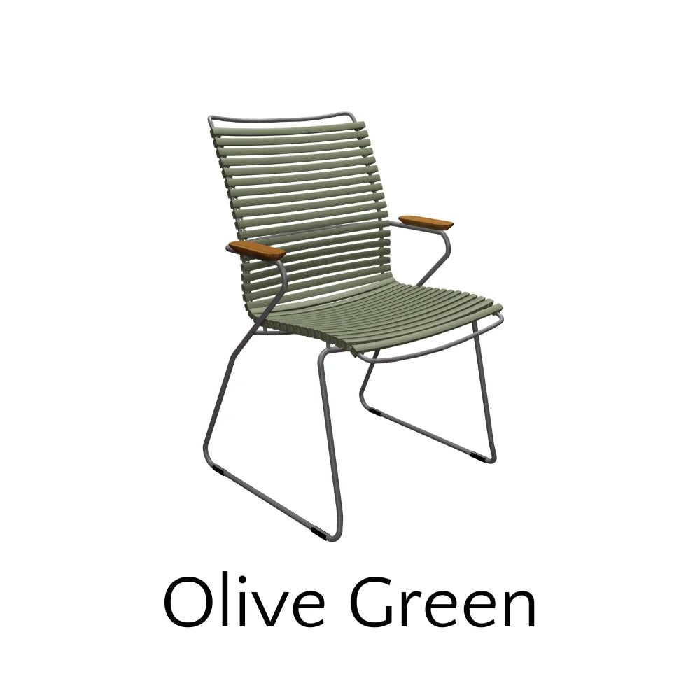 CLICK Outdoor Dining Chair with Tall Back - Patio, Garden, Poolside, and Restaurant Seating - Weather-Resistant and Comfortable for Outdoor Use