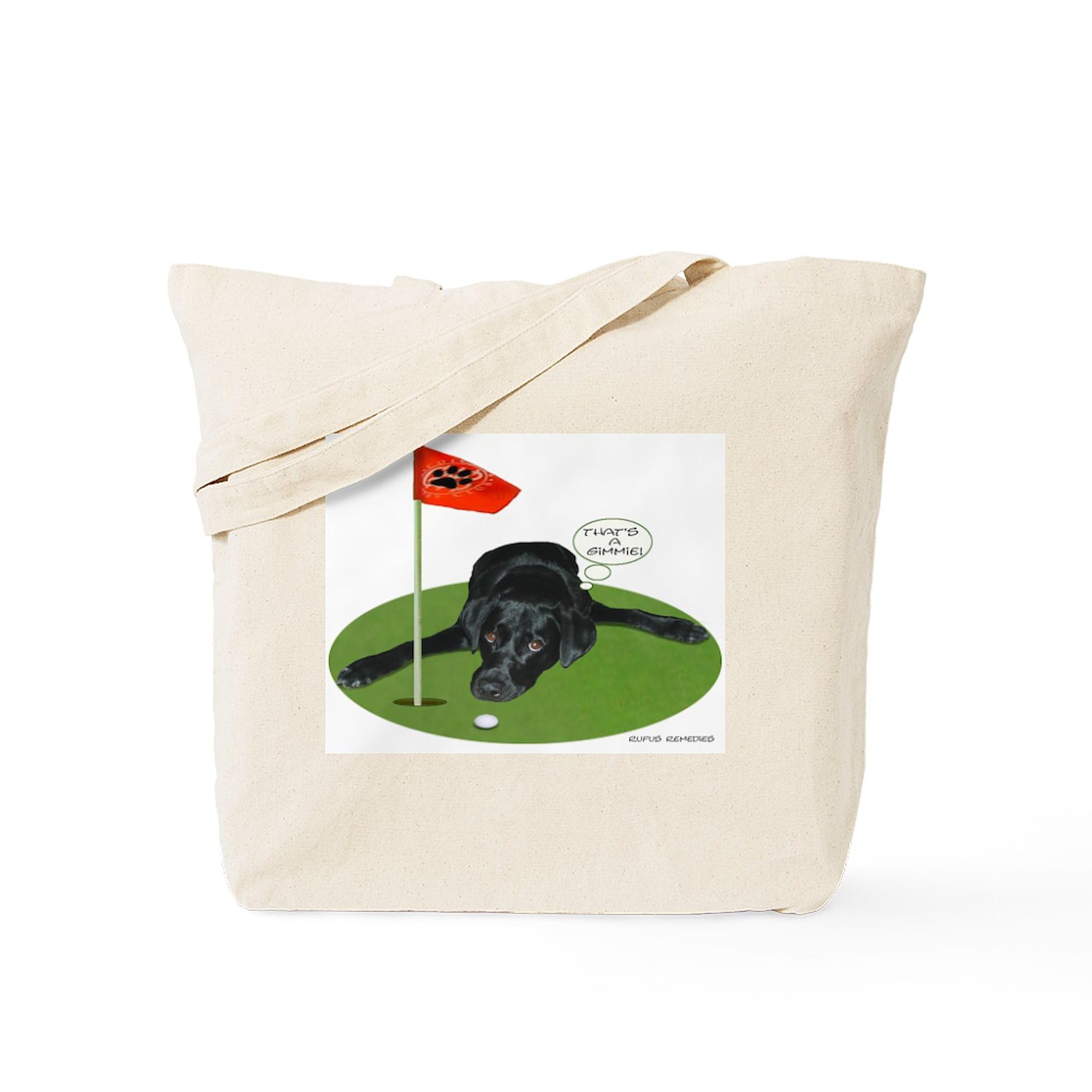 Black Lab Golfer Canvas Tote Bag - Eco-Friendly Reusable Shopping Bag for Golfers & Dog Lovers | Perfect for Groceries, Beach Trips & Daily Use