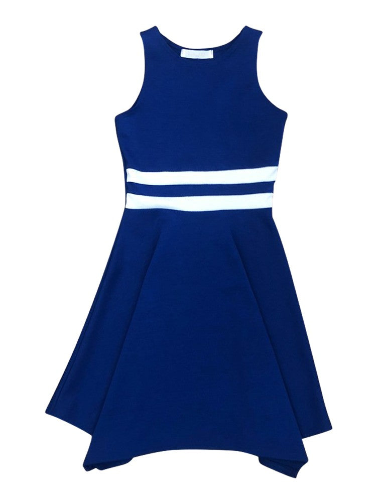 Big Girls Dual Stripe Hanky Hem Junior Bridesmaid Dress Size 8-16 | Flowy Flower Girl Dress for Weddings, Parties & Special Occasions