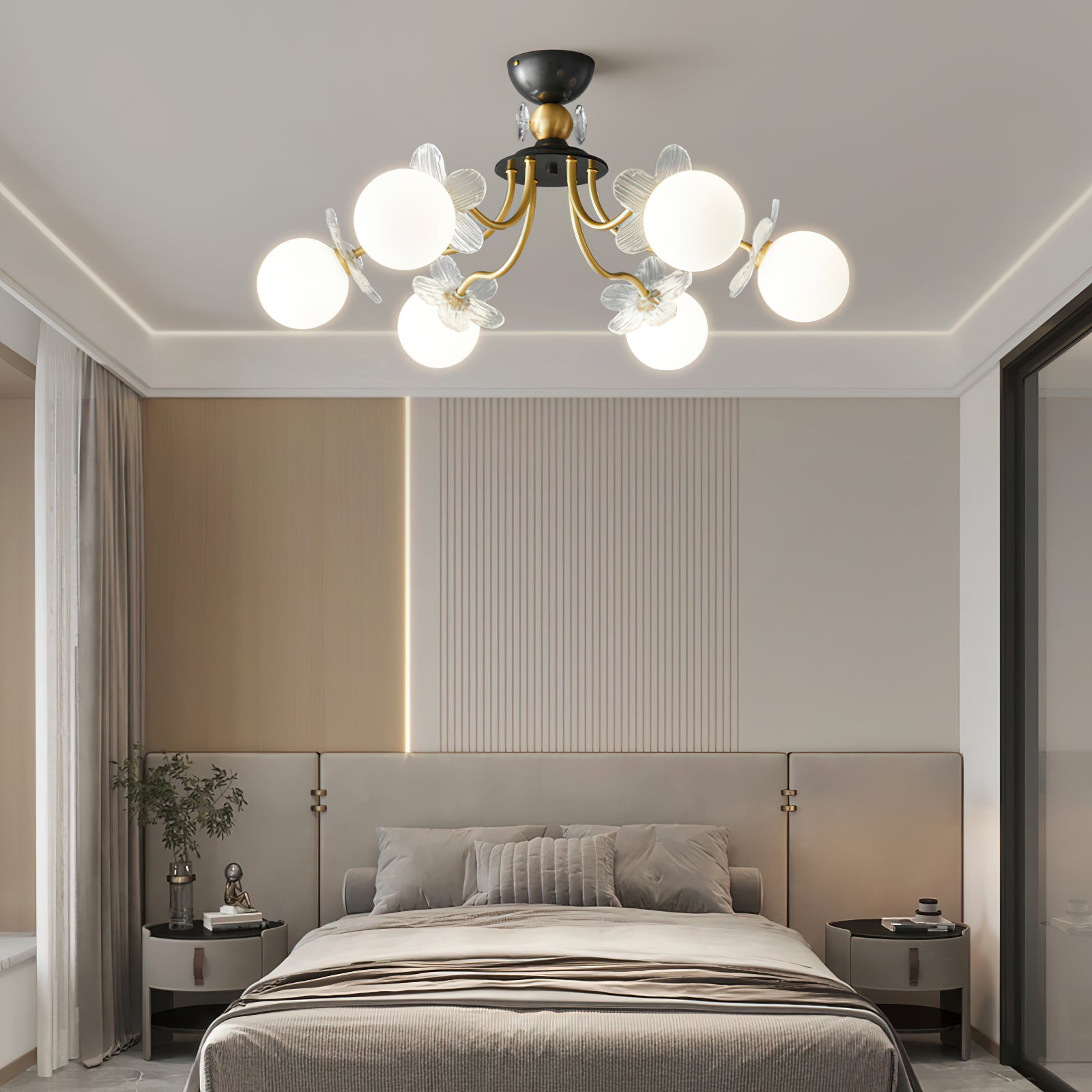 Elegant Blossom Flower Glass Chandelier - Modern Floral Ceiling Light Fixture for Dining Room, Bedroom & Living Room Decor