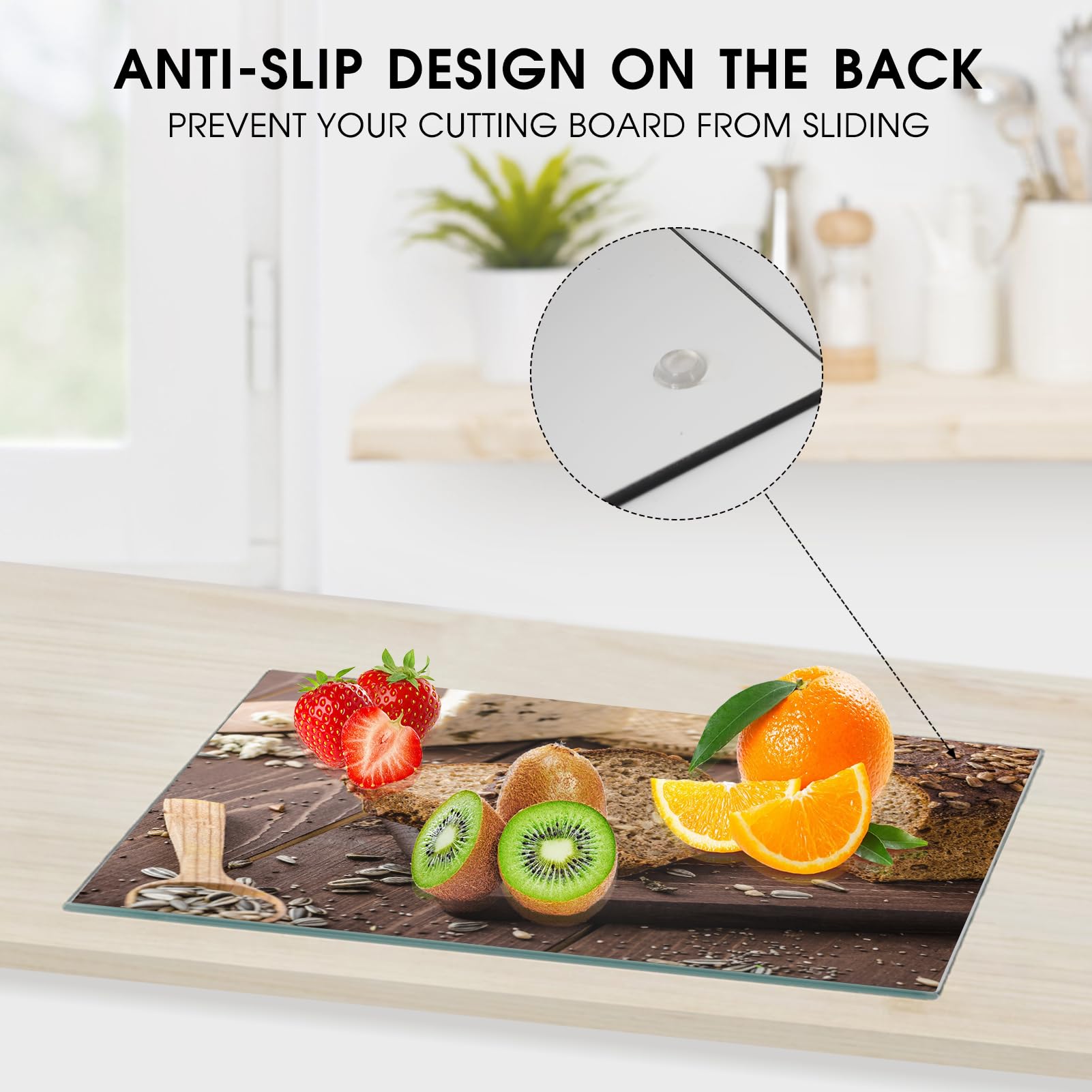 Premium JAMBALAY Tempered Glass Cutting Board - 10