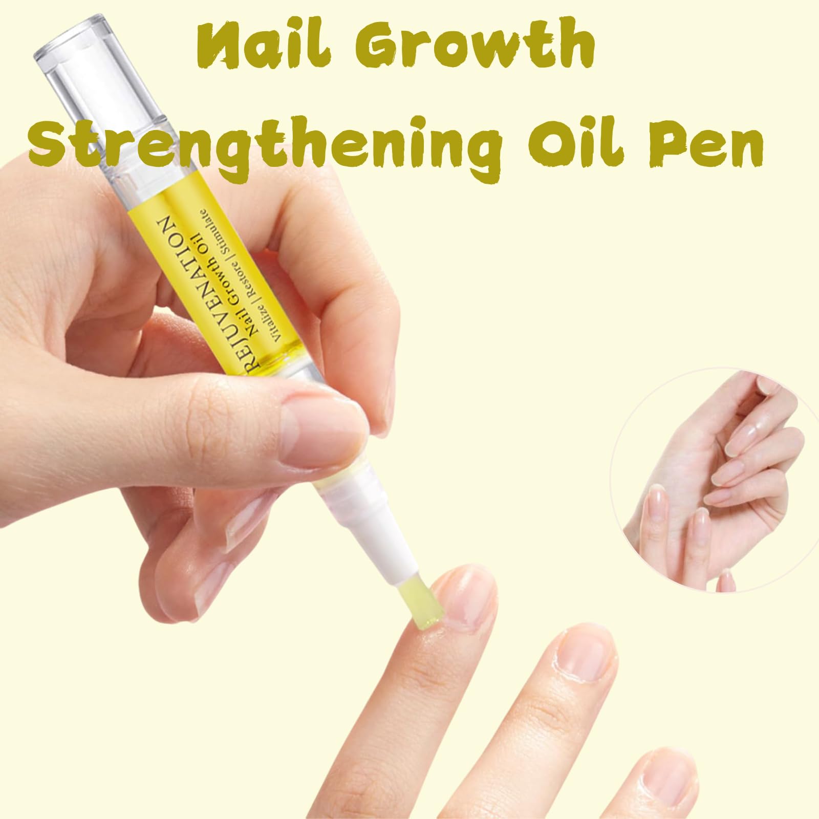 4Pcs Nail Growth Oil Pen for Brittle, Peeling & Weak Nails - Cuticle Oil Strengthener & Nail Care Treatment - Perfect for Manicures, Nail Salons & At-Home Nail Care
