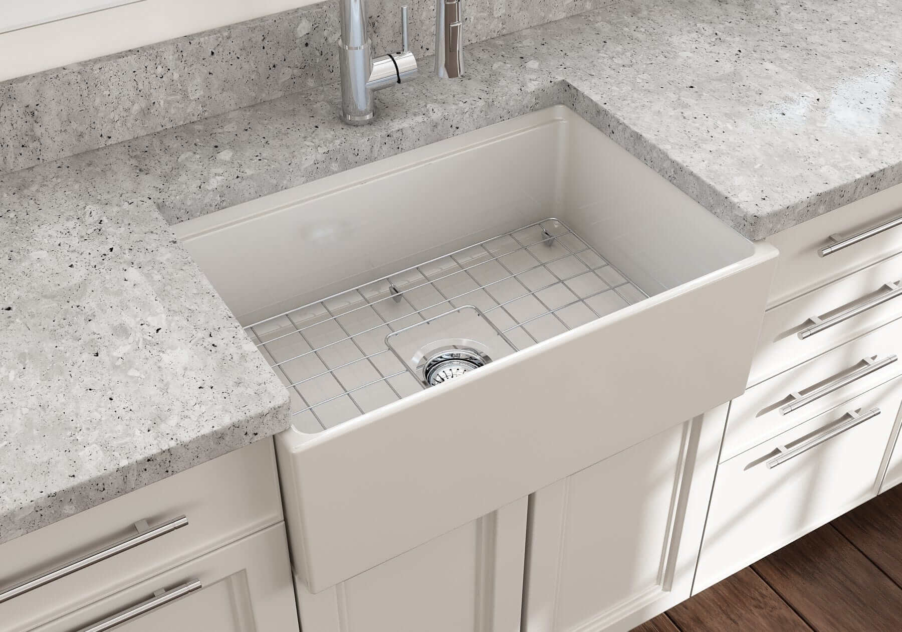BOCCHI CONTEMPO 27 Single Bowl Kitchen Sink w/ Integrated Workstation & Accessories