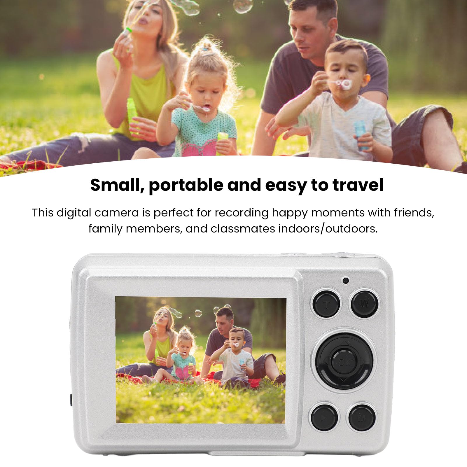 4K Digital Camera with 1080P HD Video, Lightweight ABS Body, Supports Up to 128GB SD Card - Perfect Compact Travel Camera for Vlogging, Photography & Outdoor Adventures