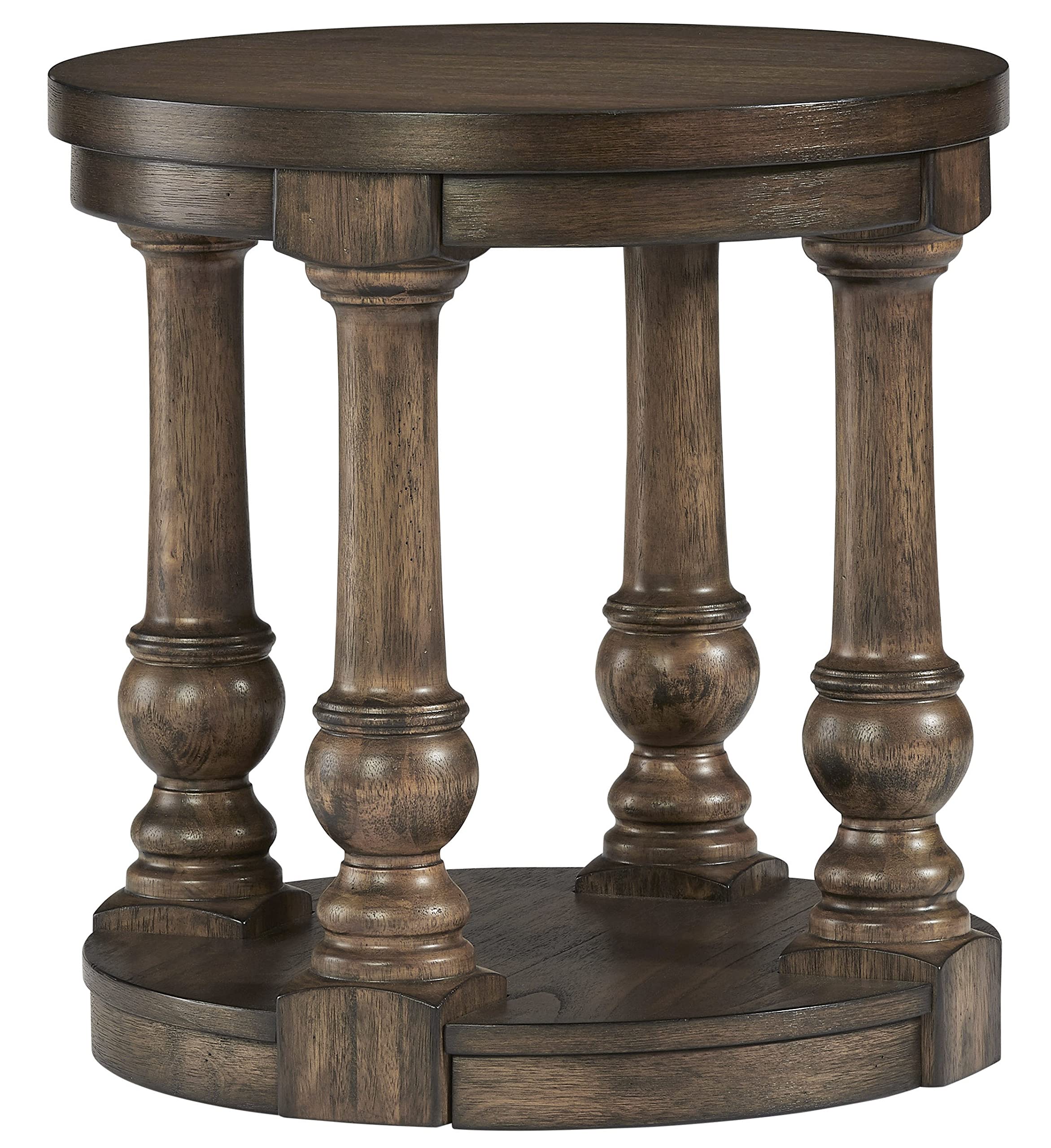 Progressive Wynton Round End Table in Cognac - Stylish Wooden Side Table for Living Room, Bedroom & Office - Perfect for Coffee, Books & Decor