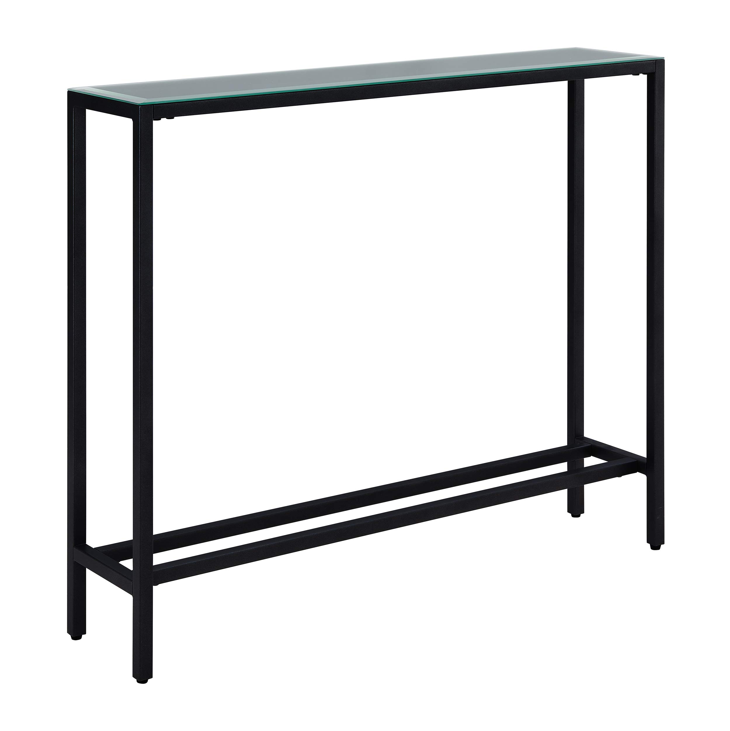 SEI FURNITURE Darrin Narrow Console Table - Slim Entryway Sofa Table with Storage Shelf, Black - Perfect for Hallway, Living Room & Small Space Decor