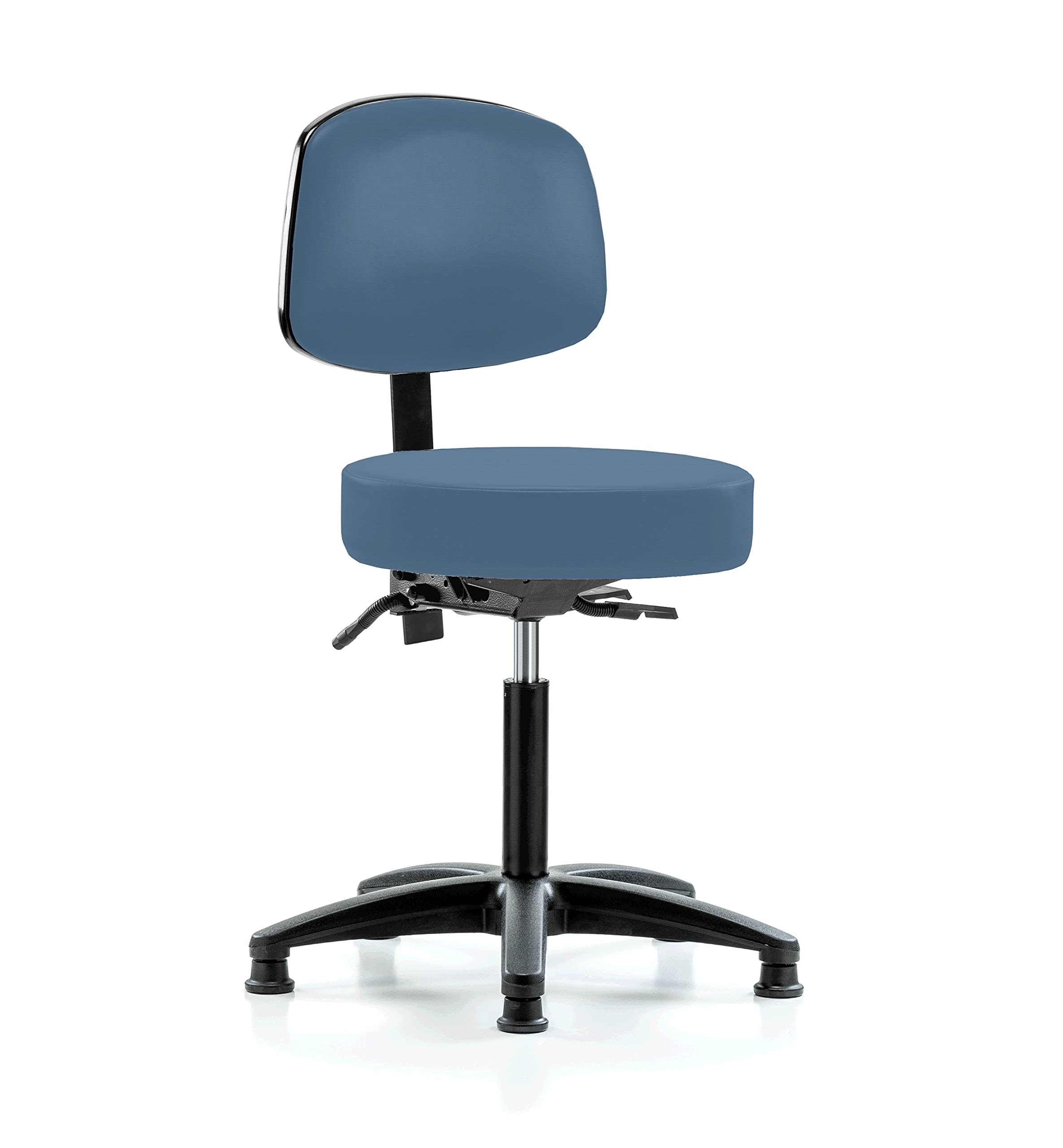 Adjustable Doctor's Stool with Back Support - 300lb Weight Capacity - Newport Fabric Upholstery - Perfect for Medical Offices, Dental Clinics & Workbenches