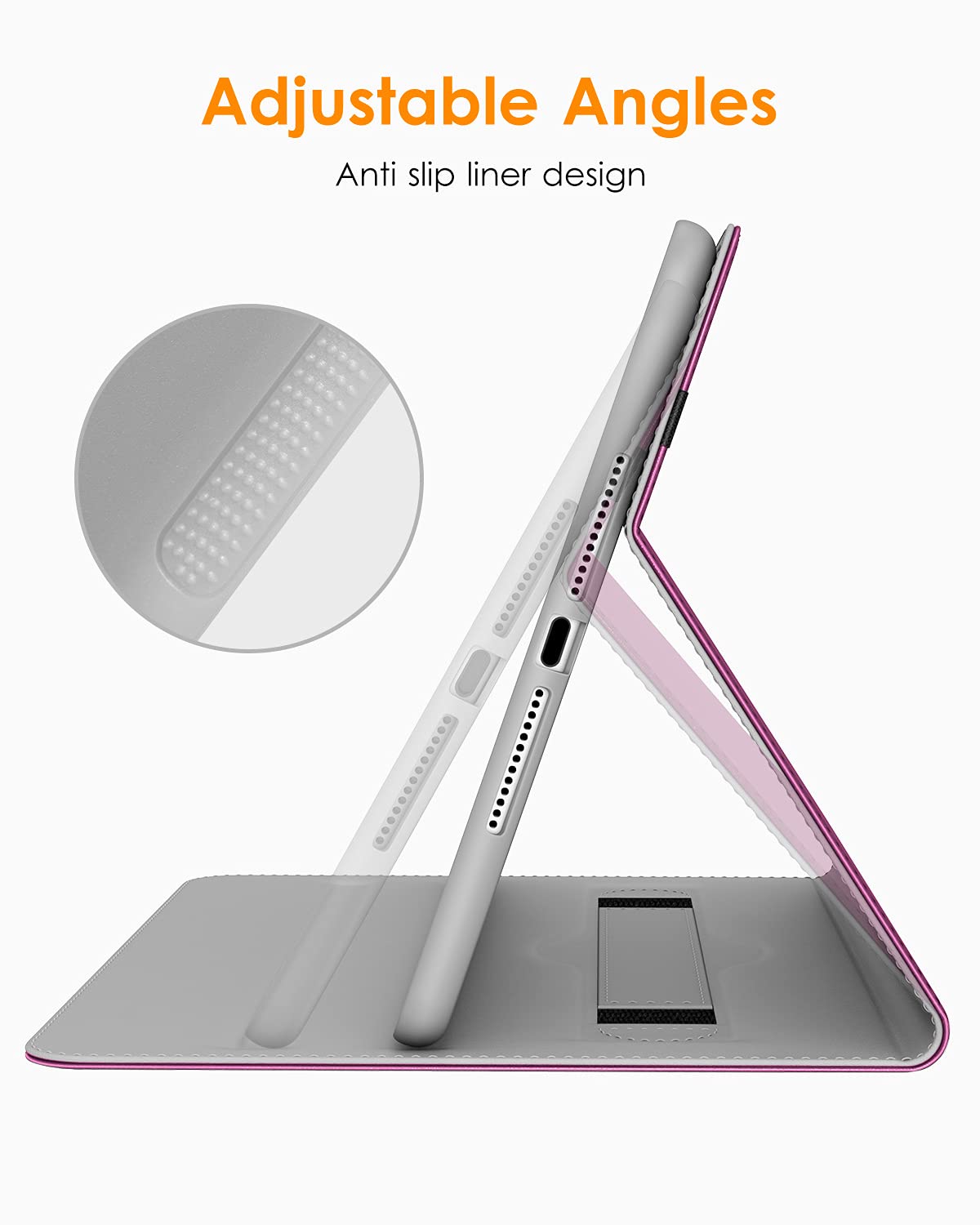 Premium Leather Folio Stand Case with Apple Pencil Holder for iPad 9.7 Inch 5th/6th Gen (2018/2017) & iPad Pro 9.7/Air 2/Air - Purple | Slim Protective Cover for Work, School & Travel