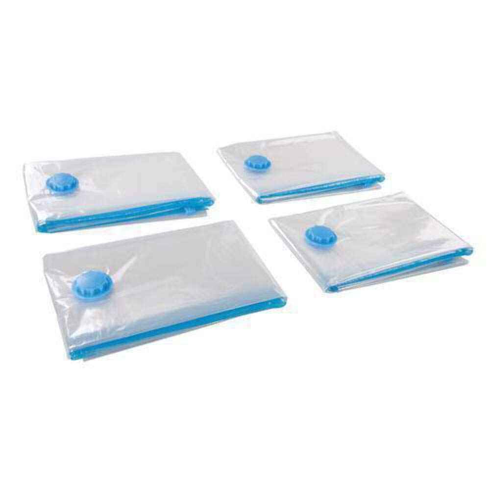 Vacuum Storage Bags for Clothes & Blankets - 4 Pack (700x500mm) | Space Saving Storage Solution | Blue Compression Bags for Travel, Seasonal Clothes & Home Organization