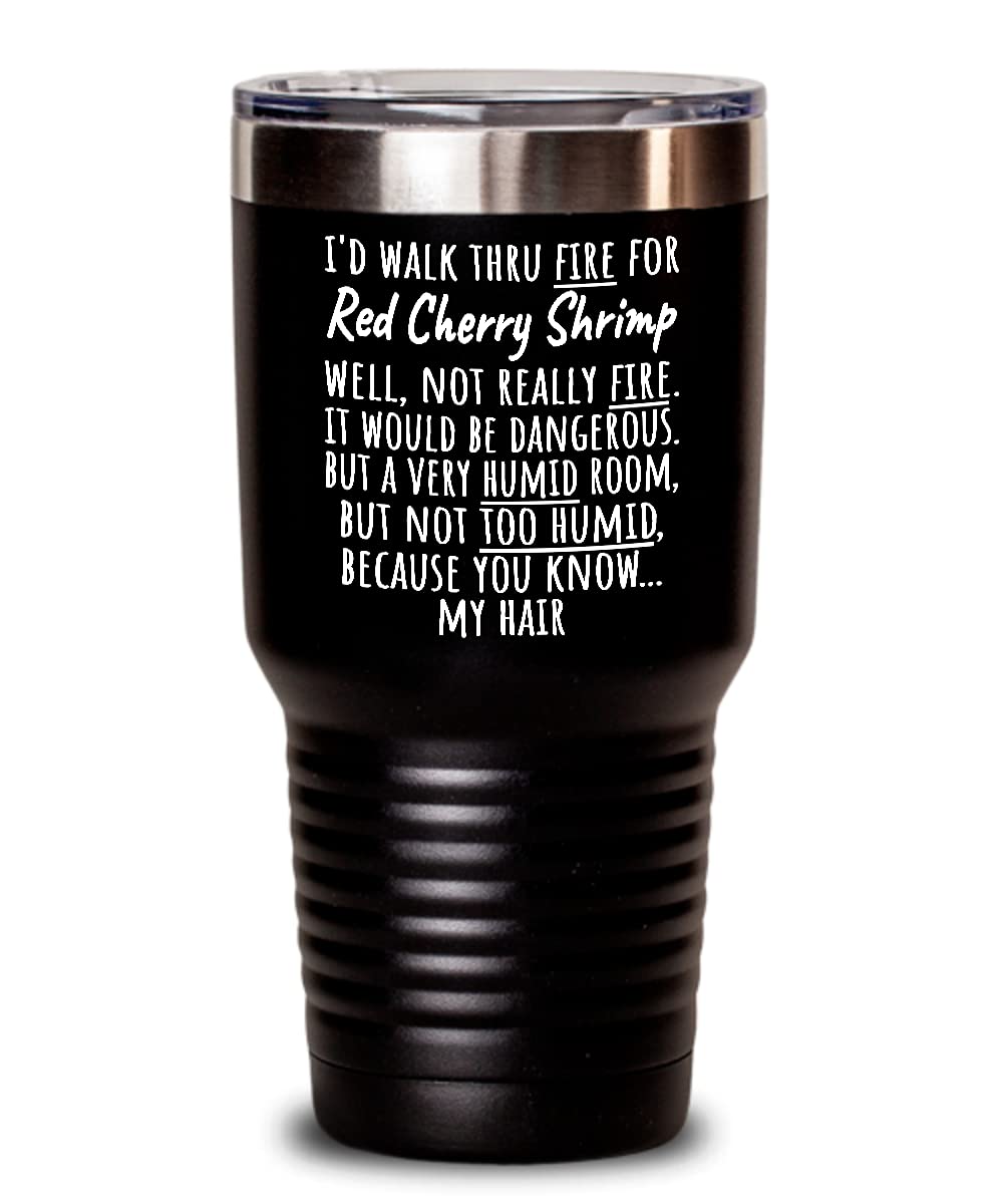Red Cherry Shrimp Insulated Tumbler - Funny Coffee Cup Gift for Shrimp Lovers - Perfect for Birthday, Anniversary & Aquarium Enthusiasts - Great for Office, Home & Outdoor Use