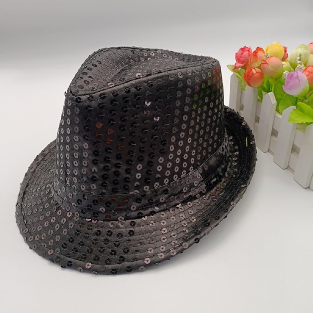 Sparkly Western Sequin Fedora Hat for Kids - Glamorous Bling Dance Hat with Shining Sequins | Perfect for Costume Parties, Dance Performances & Western Themed Events