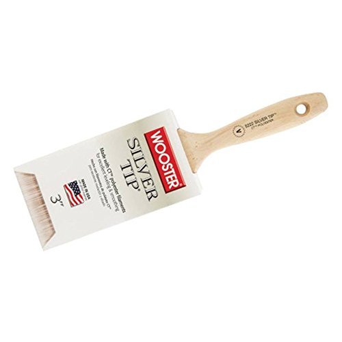 Wooster Silver Tip 3 Inch Wide Flat Paint Brush - Premium Polyester Blend for Smooth Strokes - Perfect for Trim, Cabinets, Furniture & DIY Projects