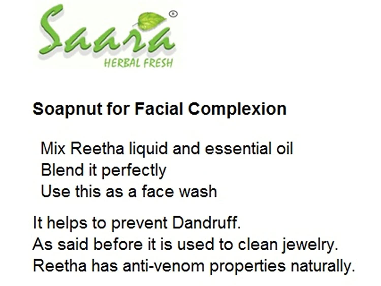 Organic Saara HERBAL FRESH Soapnut Powder (Reetha/Aritha) 400g - Natural Hair & Face Cleanser - Pack of 4 x 100g - Boondi Kottai, Kumkudukaya - Perfect for Shampoo, Face Wash & Eco-Friendly Cleaning