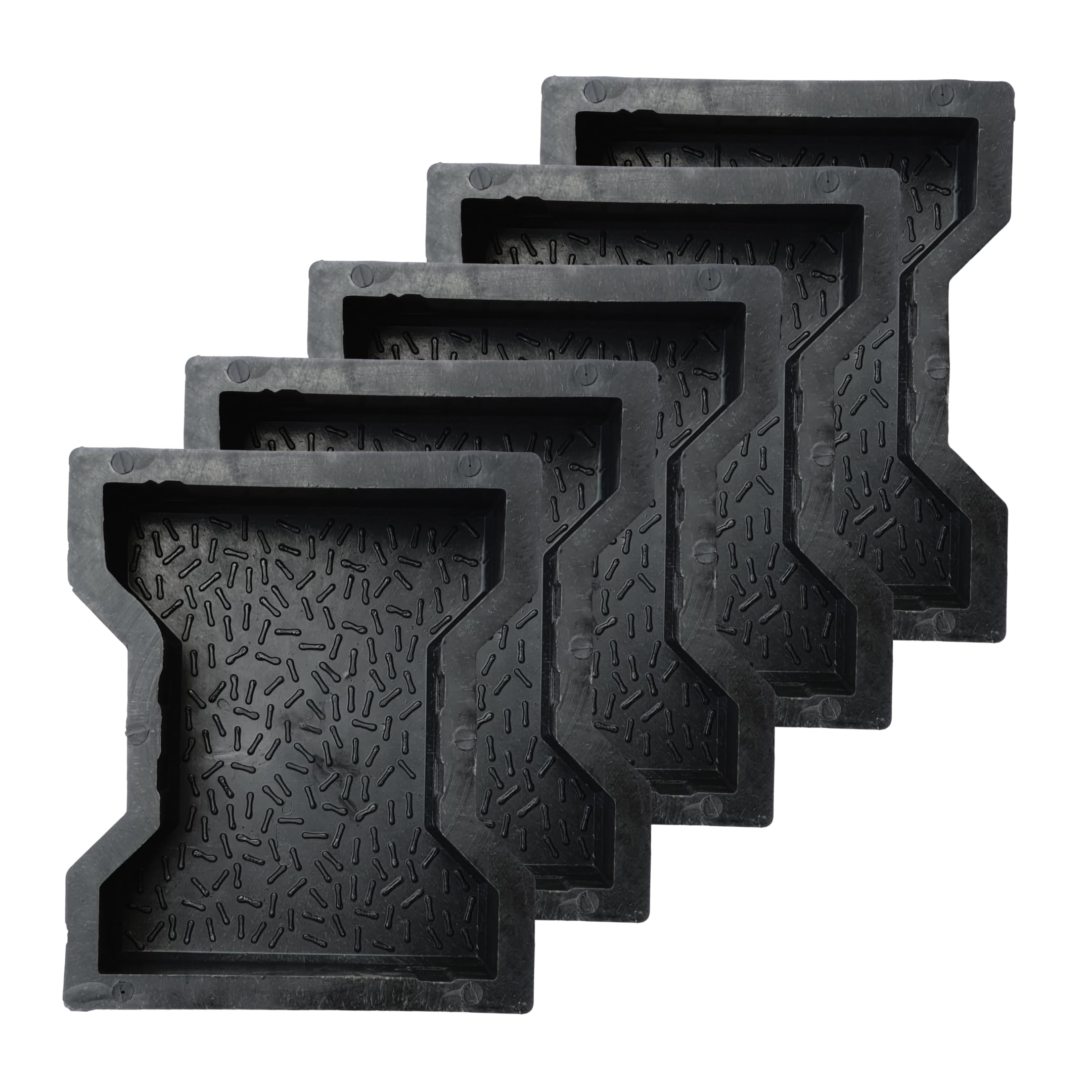 Reyal Dumbbell Paver Block Mould - Pack of 5 Black PVC Molds for Concrete Paving Stones | Heavy Duty Outdoor Walkway Maker | Made in India | Perfect for DIY Garden Paths, Patios & Driveway Projects