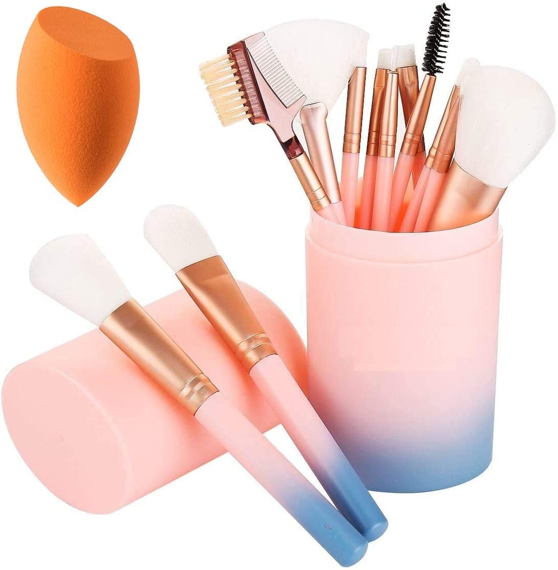 Premium 12-Piece Jangra Makeup Brush Set - Foundation, Eyeshadow, Blush, Contour & Concealer Brushes with Sponge Blender | Professional Cosmetic Tools for Flawless Makeup Application | Perfect for Daily Use, Bridal Makeup & Beauty Enthusiasts