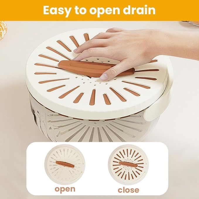 **2025 New Multifunctional Fruit and Vegetable Washing Bowl with Strainer & Handle - Kitchen Colander Draining Basket for Fresh Produce - Perfect for Washing Berries, Grapes, and Salad Greens (White, Pack of 2)**