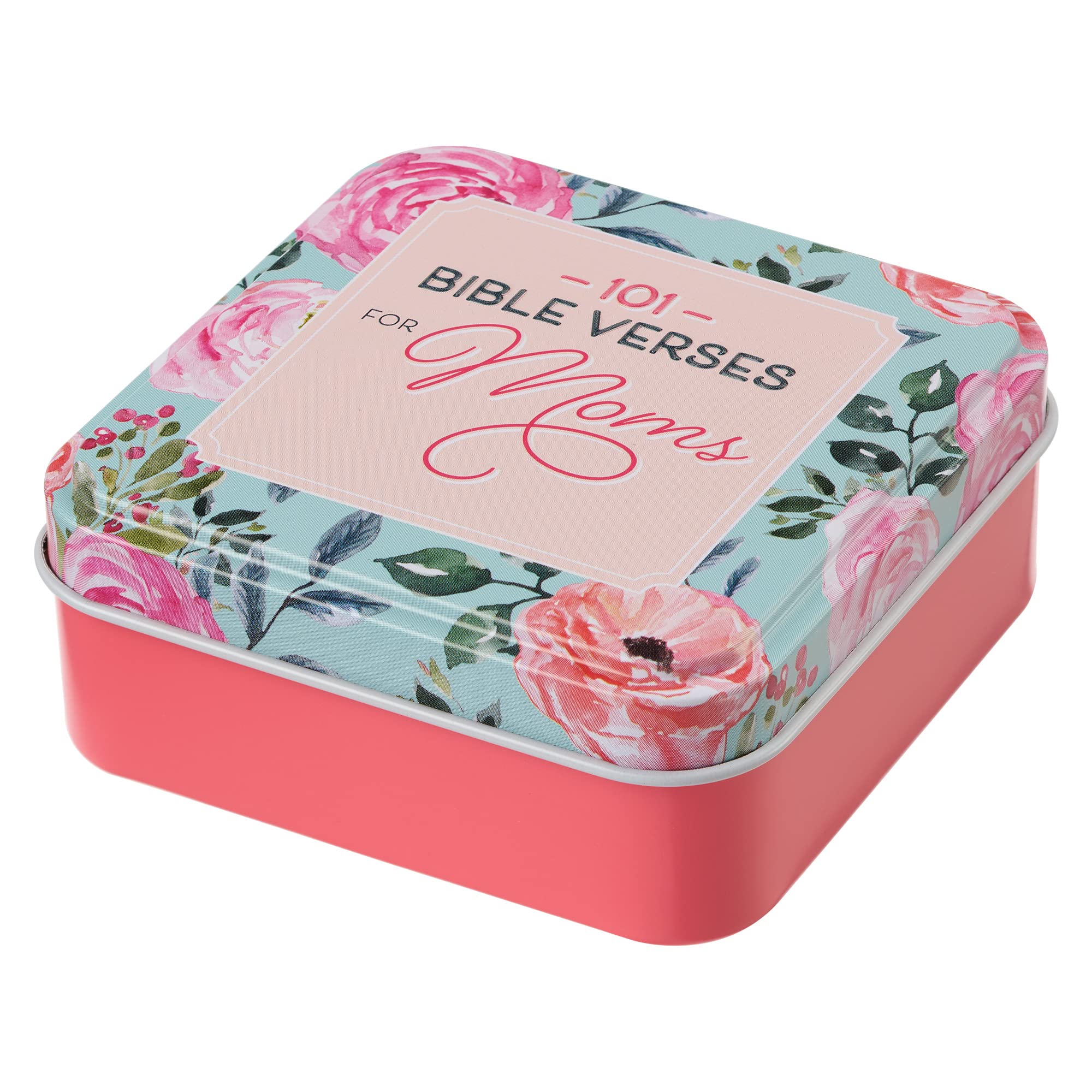 101 Bible Verse Cards for Moms - Christian Devotional Scripture Cards with Encouraging Daily Verses for Mothers - 51 Double-Sided Floral Coral Pink Cards in Sturdy Gift Tin | Perfect for Daily Devotions, Mother's Day Gifts & Christian Encouragement
