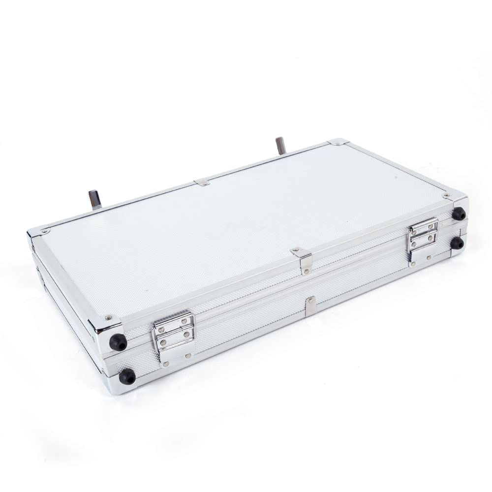 Tactical Aluminum Rifle Hard Case - Lockable Portable Shotgun Storage Box with Padded Foam & Non-Slip Handle - Secure Handgun Lock Box for Ammunition & Firearms - Durable Black Gun Case for Hunting, Range Transport & Home Security