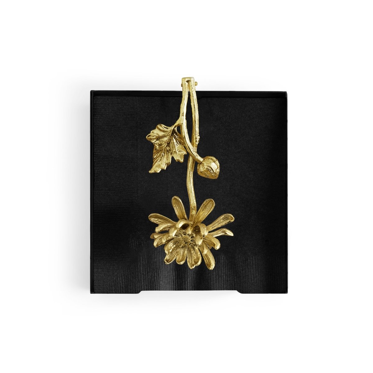 Elegant Dahlia Cocktail Napkin Holder - Floral Design Table Decor for Parties, Weddings & Home Entertaining